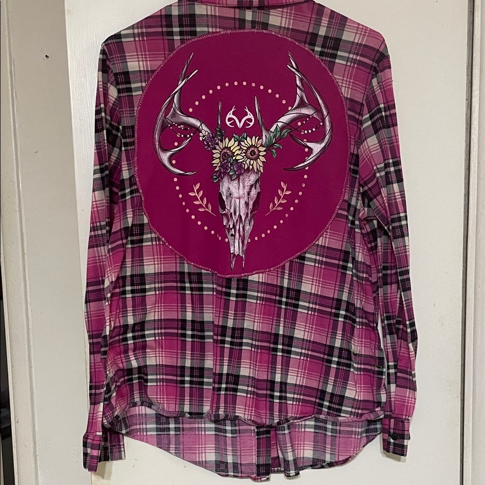Eden & Olivia Pink Plaid Button Down Shirt